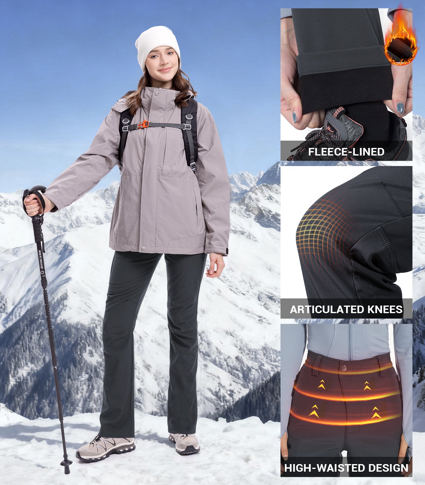 Legging d'hiver chaud doublé en polaire pour femme - Doux et extensible Legging d'hiver chaud doublé en polaire pour femme - Doux et extensible