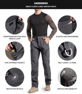 Men's Snow Ski Fleece lined Pants - SnowVenture M054