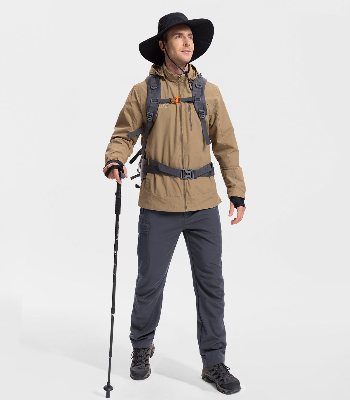 Men's Fleece Lined Hiking Pants #Color_grey