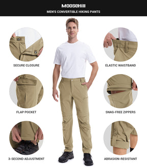 Pantalon de randonnée convertible pour hommes Pantalon cargo à séchage rapide - HikerFlex M015