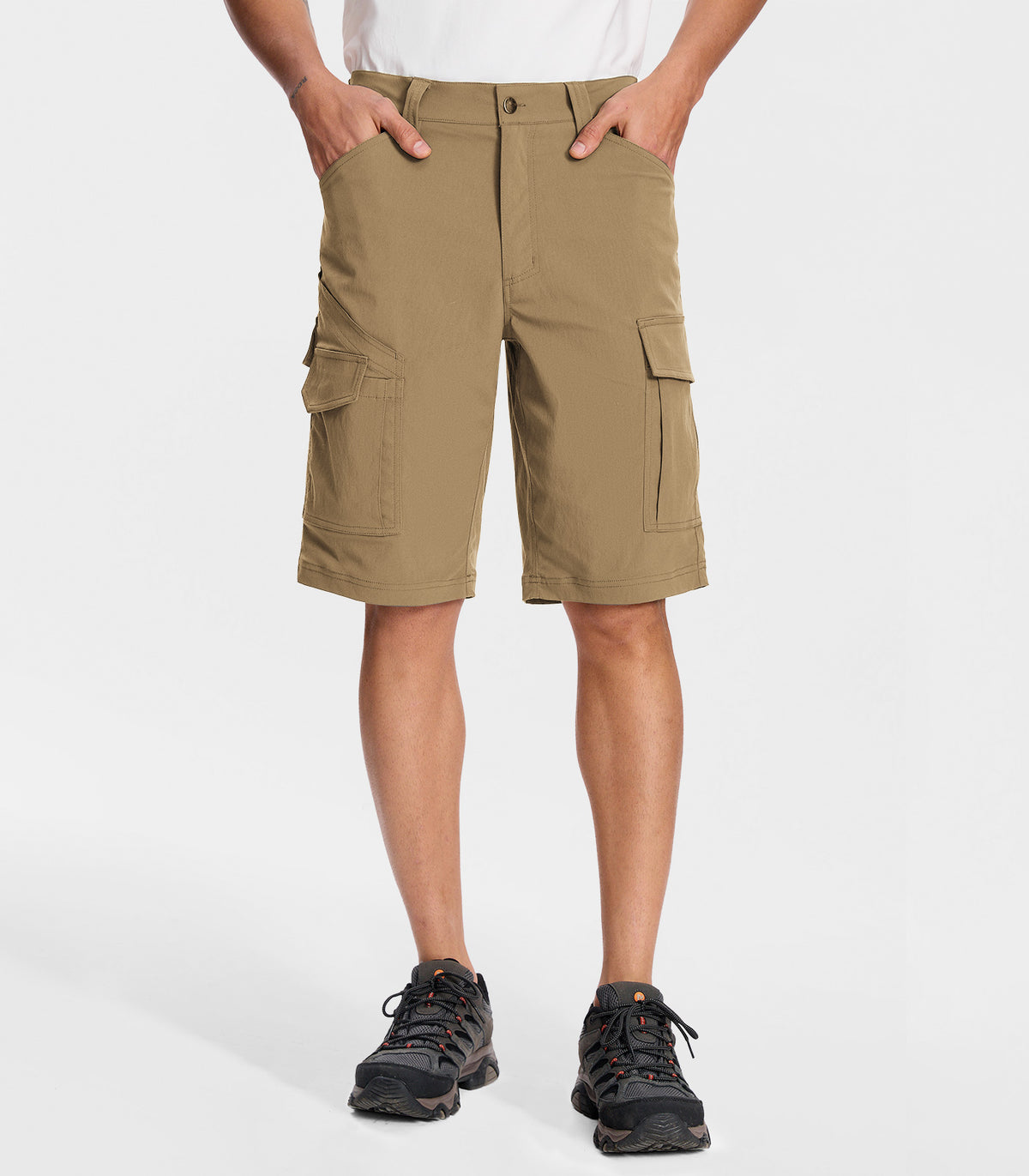 Men's Outdoor Quick Dry Lightweight Stretchy Shorts for Hiking #Color_khaki