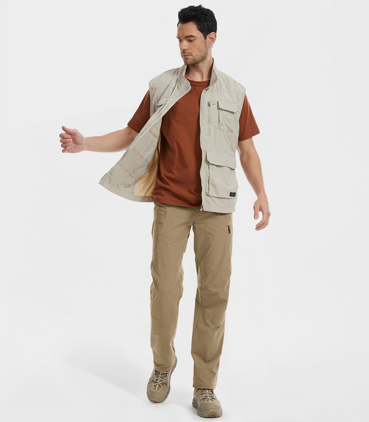 Moosehill Men's Hiking Cargo Pants #Color_Khaki
