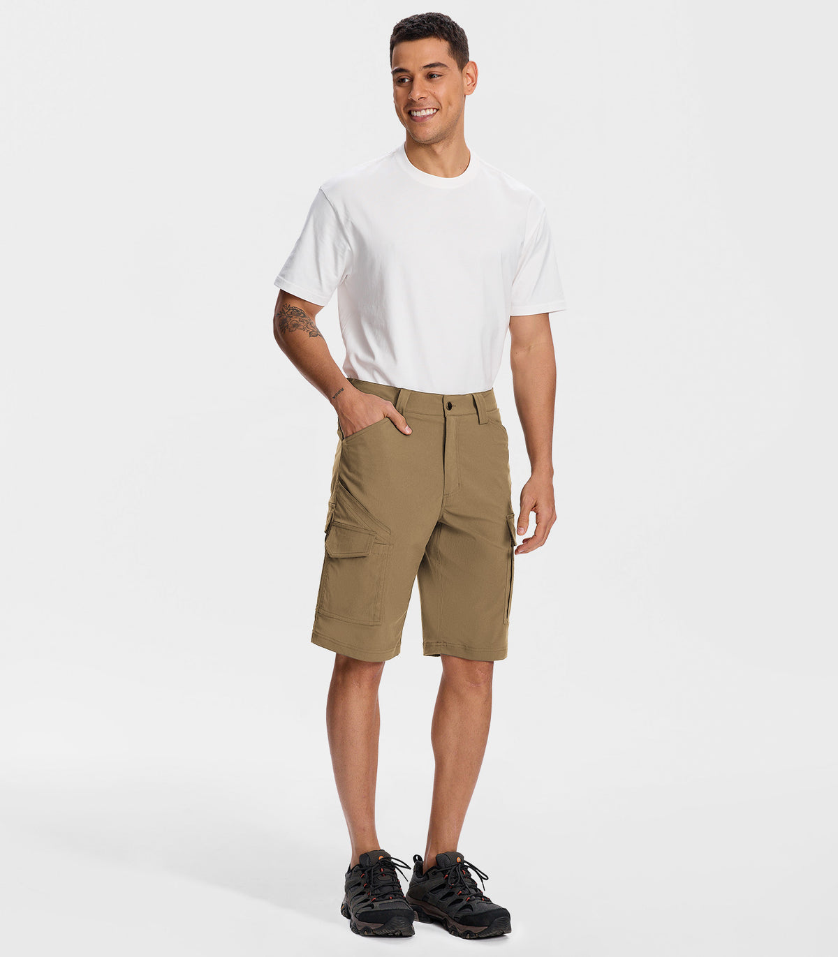Men's Outdoor Quick Dry Lightweight Stretchy Shorts for Hiking #Color_khaki