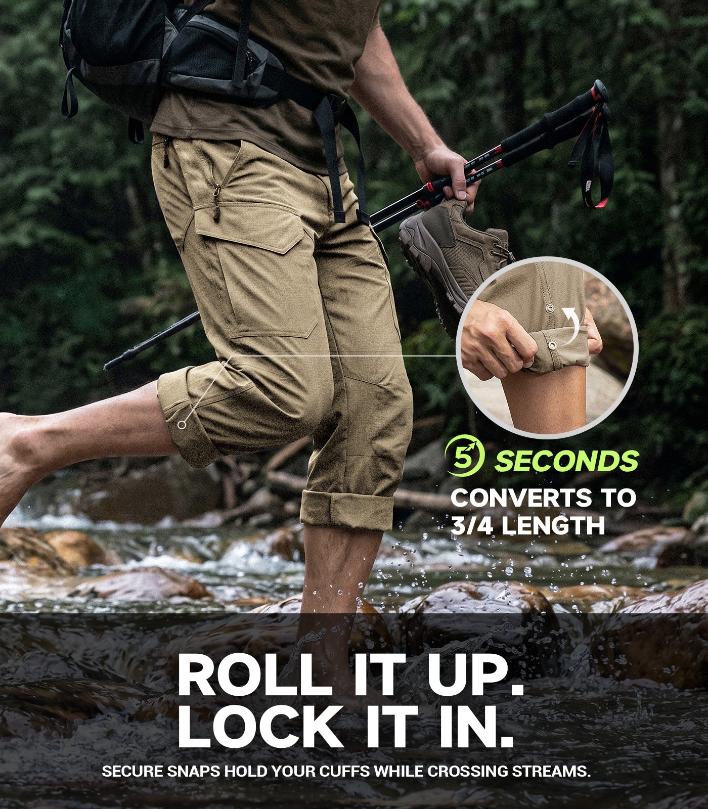 Men's Hiking Pants Lightweight Quick Dry - HikerFlex M045