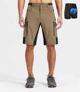 Men's padded mtb Shorts #Color_Khaki