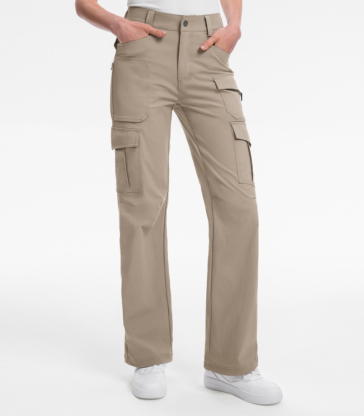 Women's Cargo Hiking Pants / High-Waisted & Lightweight - HikerFlex W038