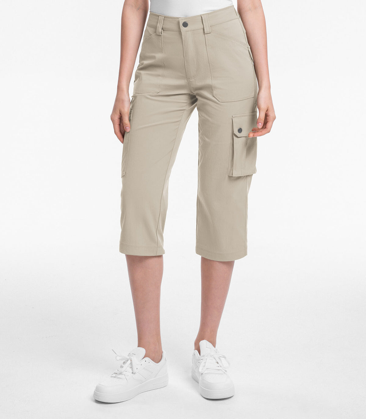  Moosehill Outdoor Clothing丨 Women's Cargo Capris Pants #Color_Beige