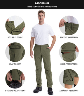 Pantalon de randonnée convertible pour hommes Pantalon cargo à séchage rapide - HikerFlex M015