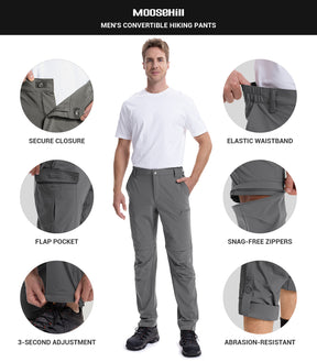 Pantalon de randonnée convertible pour hommes Pantalon cargo à séchage rapide - HikerFlex M015