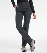 Women's Fleece Lined Hiking Pants #Color_Grey