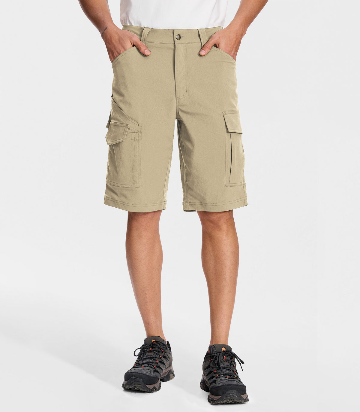 Men's Outdoor Quick Dry Lightweight Stretchy Shorts for Hiking #Color_Light Khaki