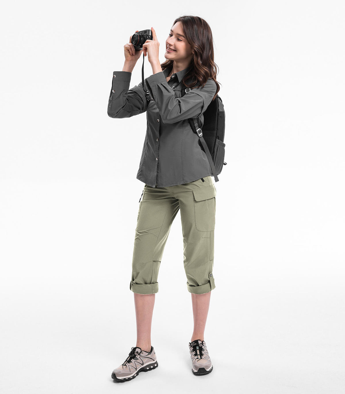 Moosehill Outdoor Clothing丨Women's Hiking Cargo Pants #Color_sage