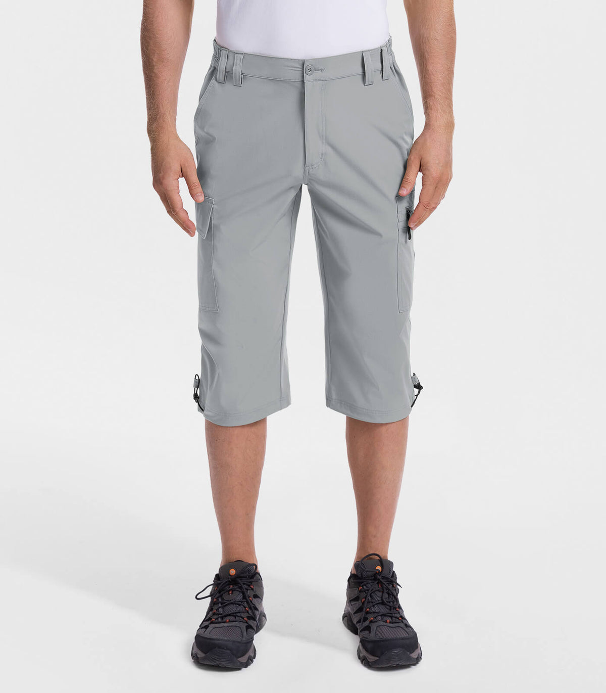 Men's 3/4 Short Bermuda Cargo Outdoor Capris #Color_Fog Grey