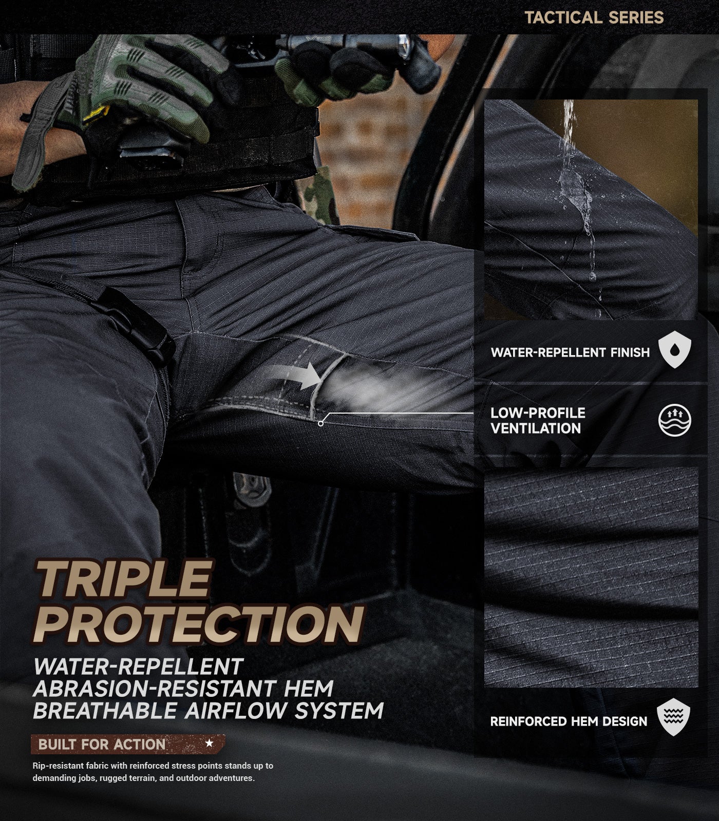 Pantaloni tactici cargo pentru bărbați - HikerFlex M052