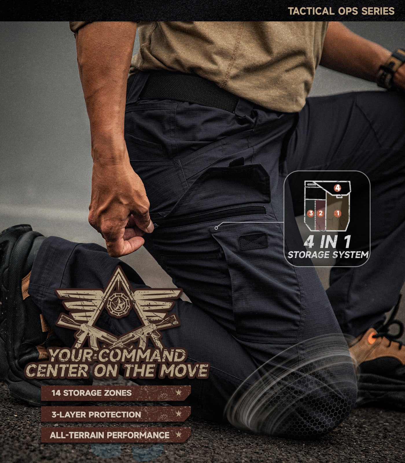 Pantaloni tactici cargo pentru bărbați - HikerFlex M052