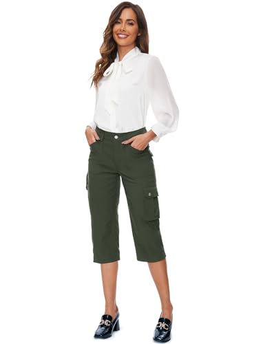 Moosehill Outdoor Clothing丨 Women's Cargo Capris Pants 丨womens pants hiking, hiking wear for ladies, hiking trousers women's , lightweight hiking pants 