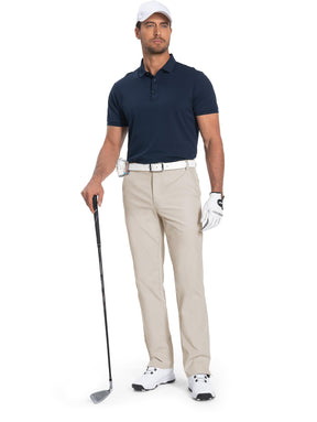 Men's Golf Pants Classic Fit Stretch Quick Dry Lightweight Dress Work Casual Outdoor Comfy Trousers with Pockets