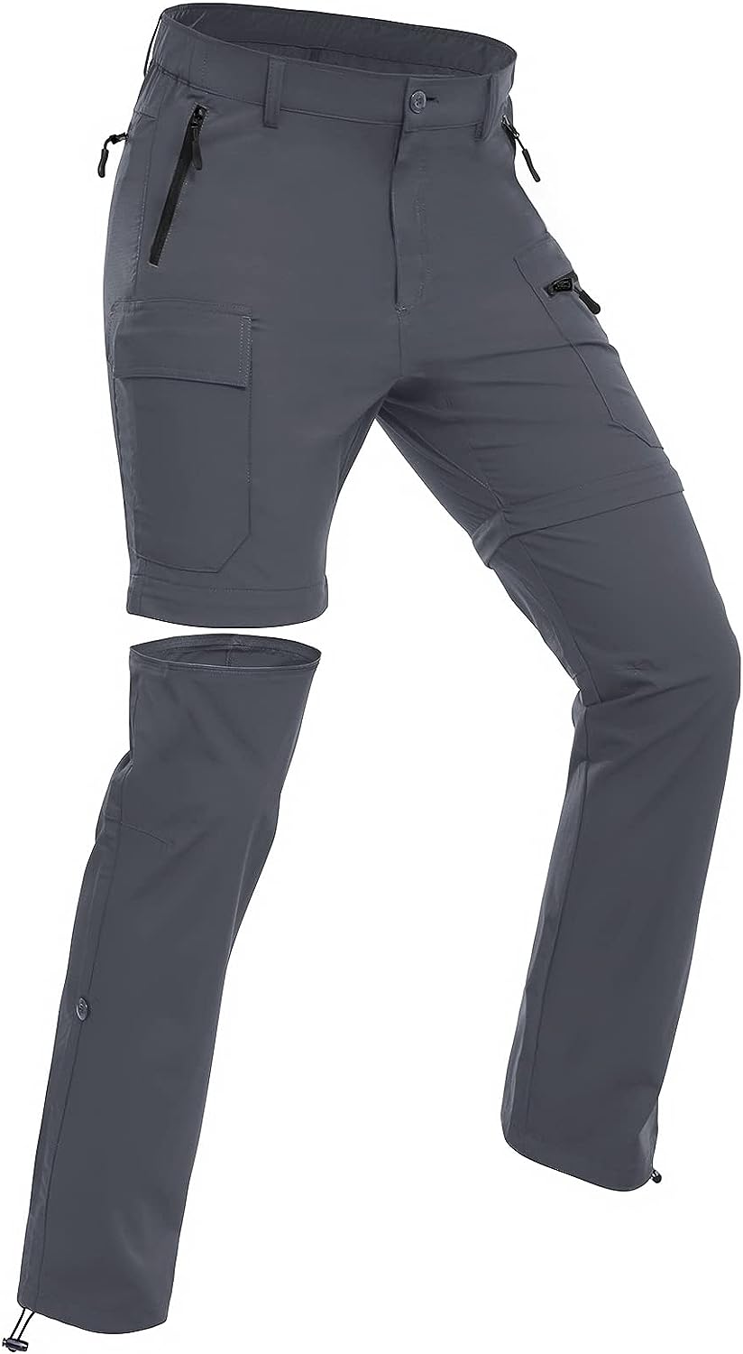 Women's Hiking Pants Convertible Zip Off Quick Dry Pants #Color_Light Grey