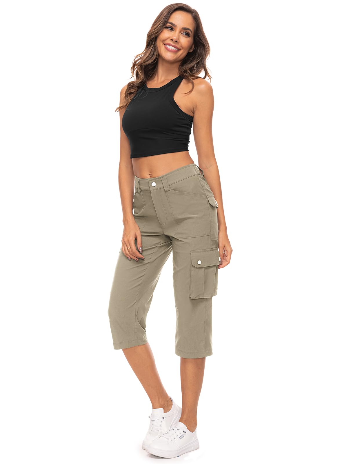 Pantalones capri de carga para mujer 12