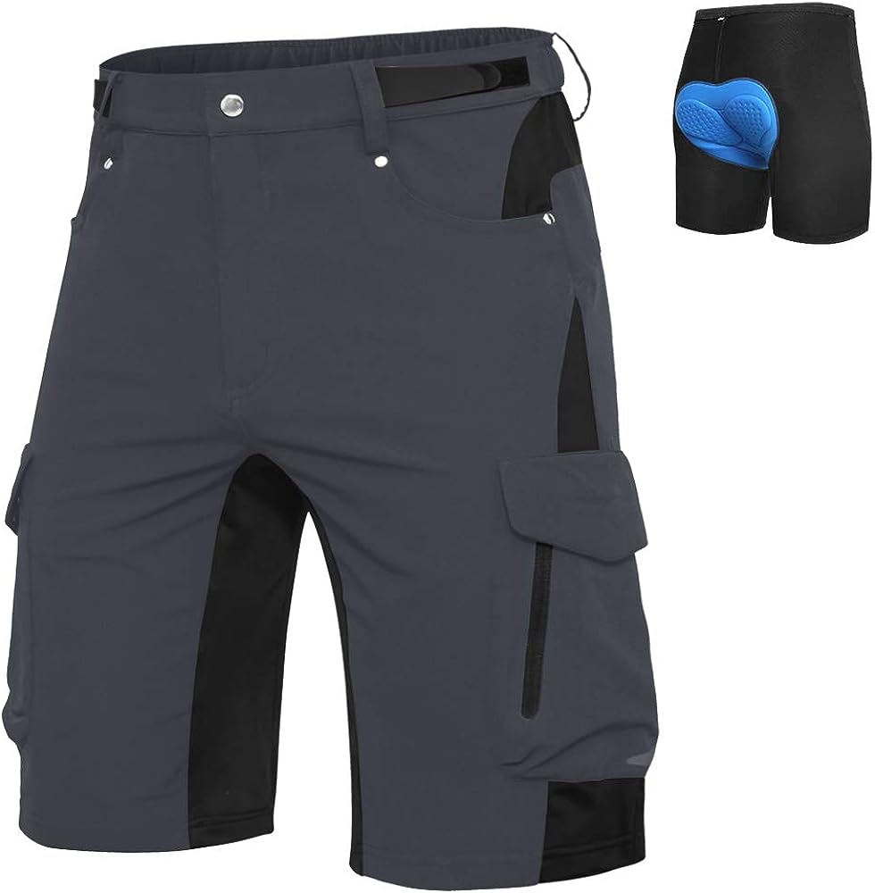 Mens Mountain Bike Shorts Padded MTB Shorts #Color_dark grey