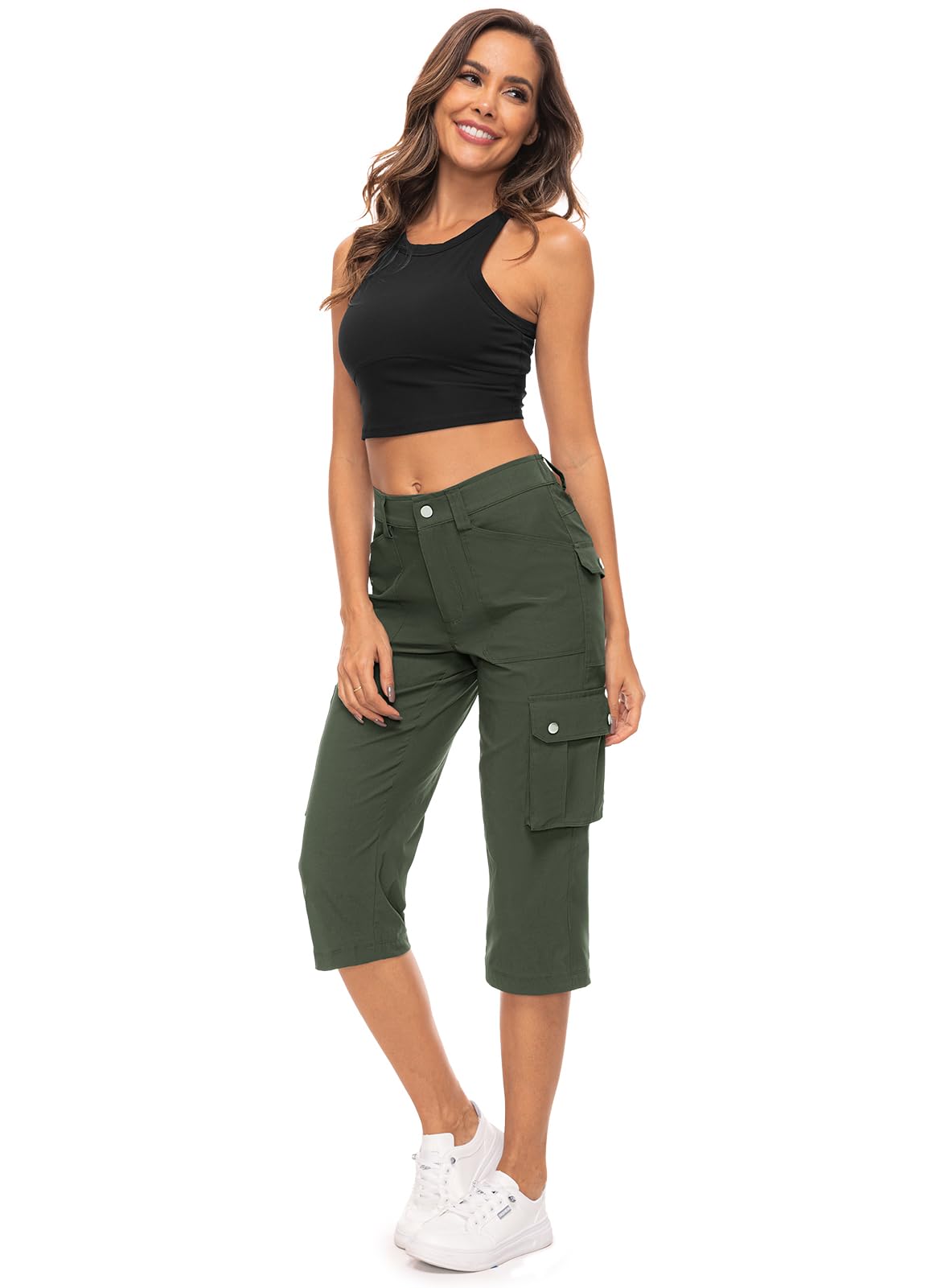 Pantalones capri de carga para mujer 12