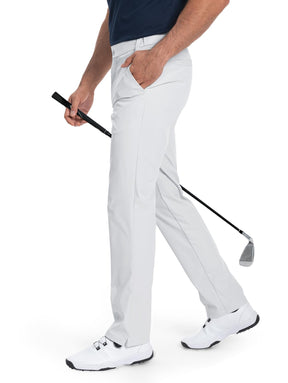 Men's Golf Pants Classic Fit Stretch Quick Dry Lightweight Dress Work Casual Outdoor Comfy Trousers with Pockets