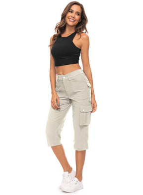 Pantalones capri de carga para mujer 12