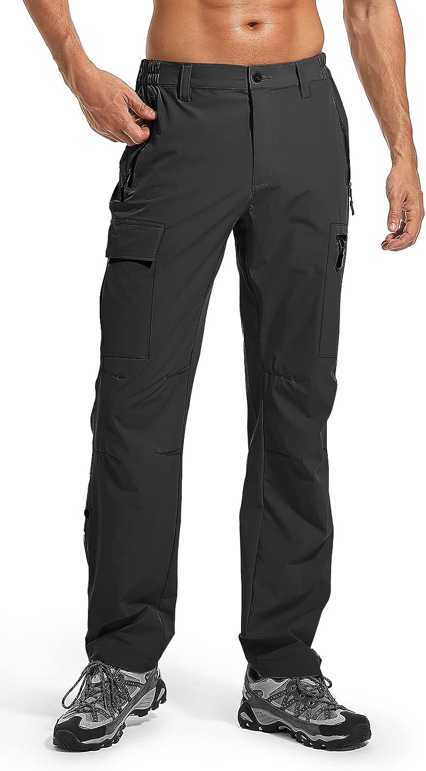Men's Hiking Cargo Pants Lightweight Quick Dry Waterproof Fishing Pants for Tactical Outdoor Hunting Camping