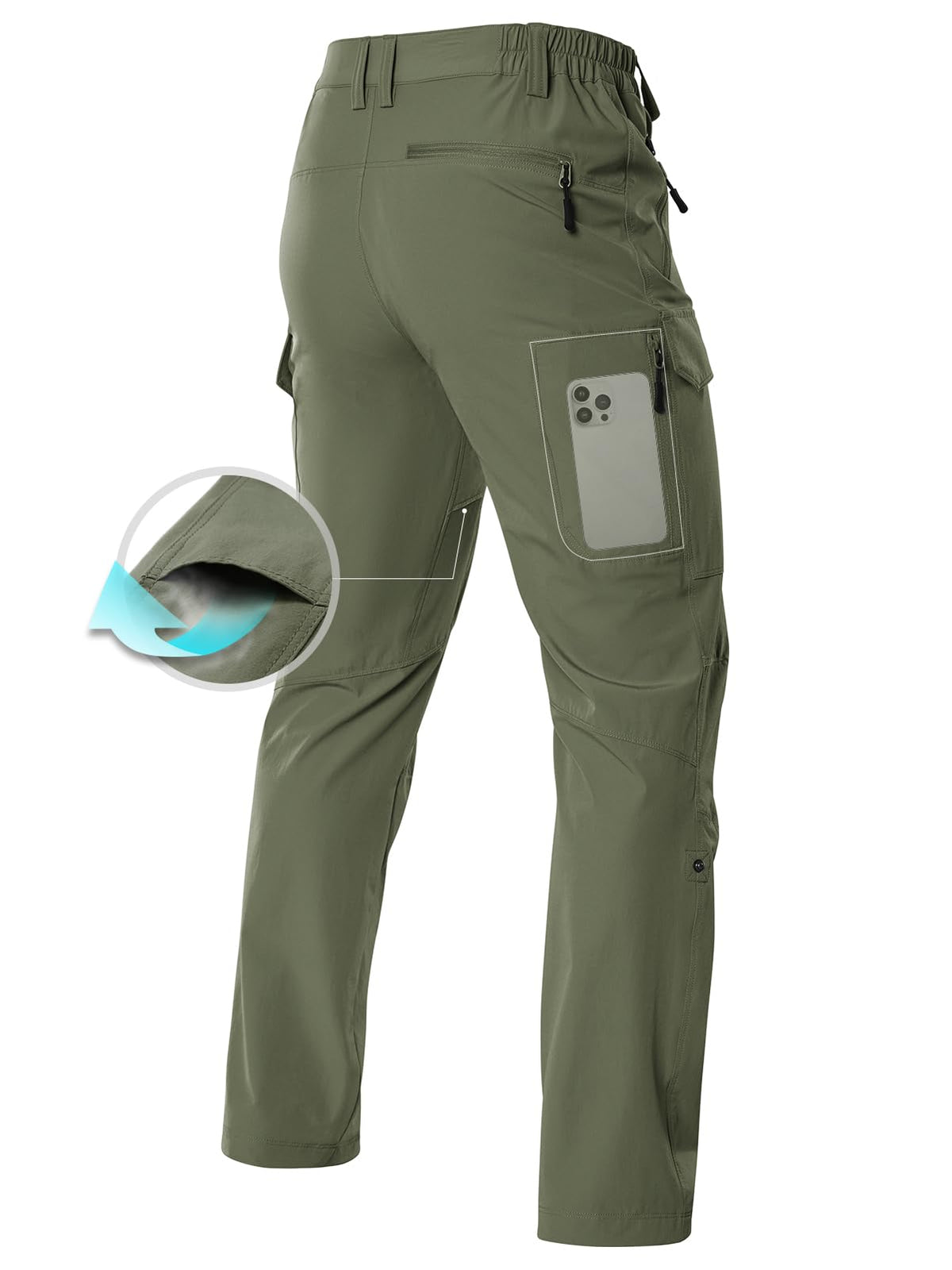 Moosehill Men's Hiking Cargo Pants #Color_Green