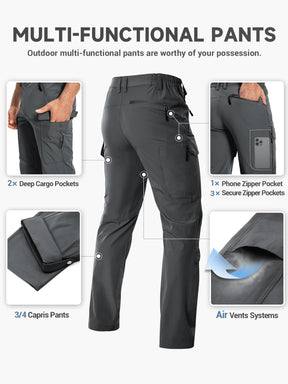 Pantalons cargo de randonnée pour hommes 33