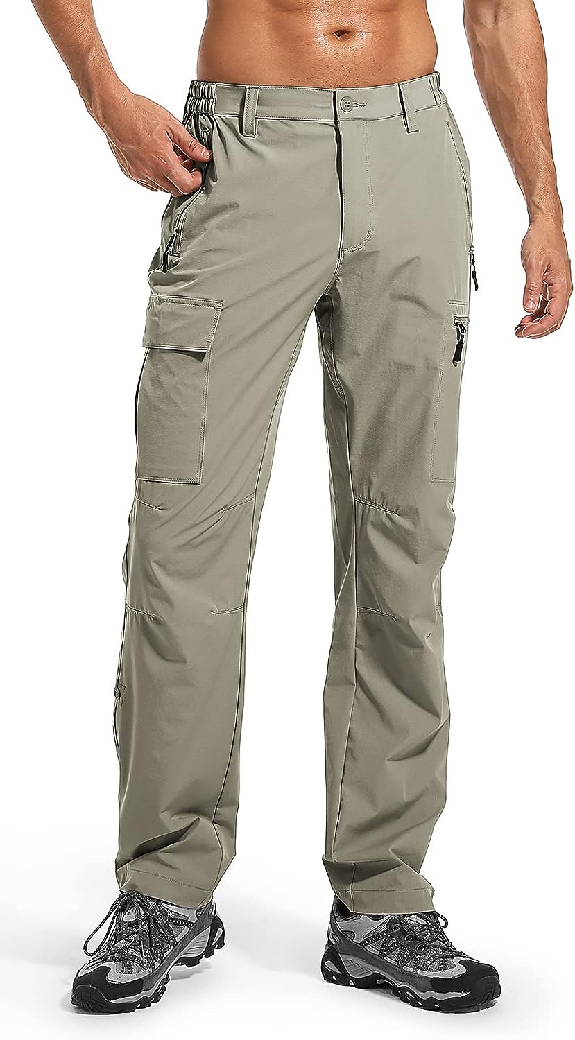 Men's Hiking Cargo Pants Lightweight Quick Dry Waterproof Fishing Pants for Tactical Outdoor Hunting Camping