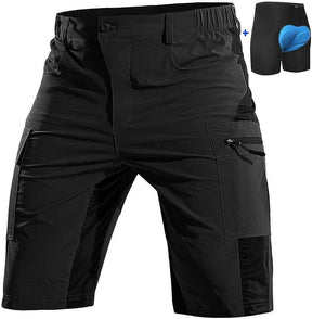 Mountain Bike Shorts Mens Padded MTB Biking Baggy Cycling Short Padding Liner with Zip Pockets