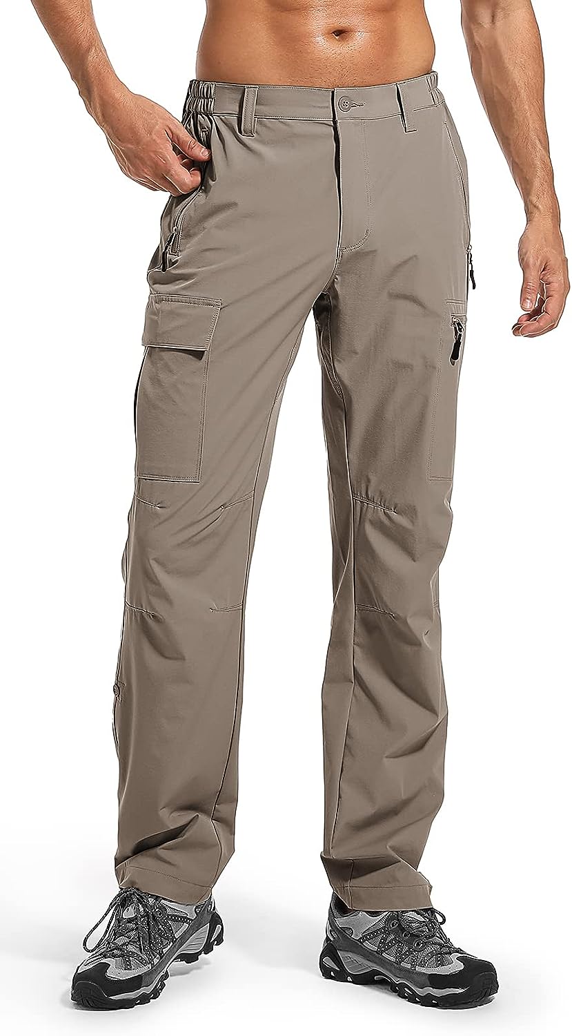 Moosehill Men's Hiking Cargo Pants - Lightweight, Quick Dry, Waterproof for Tactical Outdoor Hunting, Camping, Fishing Khaki / XXXL