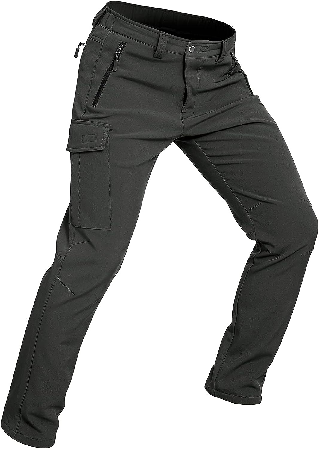 Men's Fleece Lined Hiking Pants #Color_dark grey