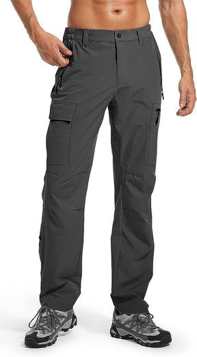 Men's Hiking Cargo Pants Lightweight Quick Dry Waterproof Fishing Pants for Tactical Outdoor Hunting Camping