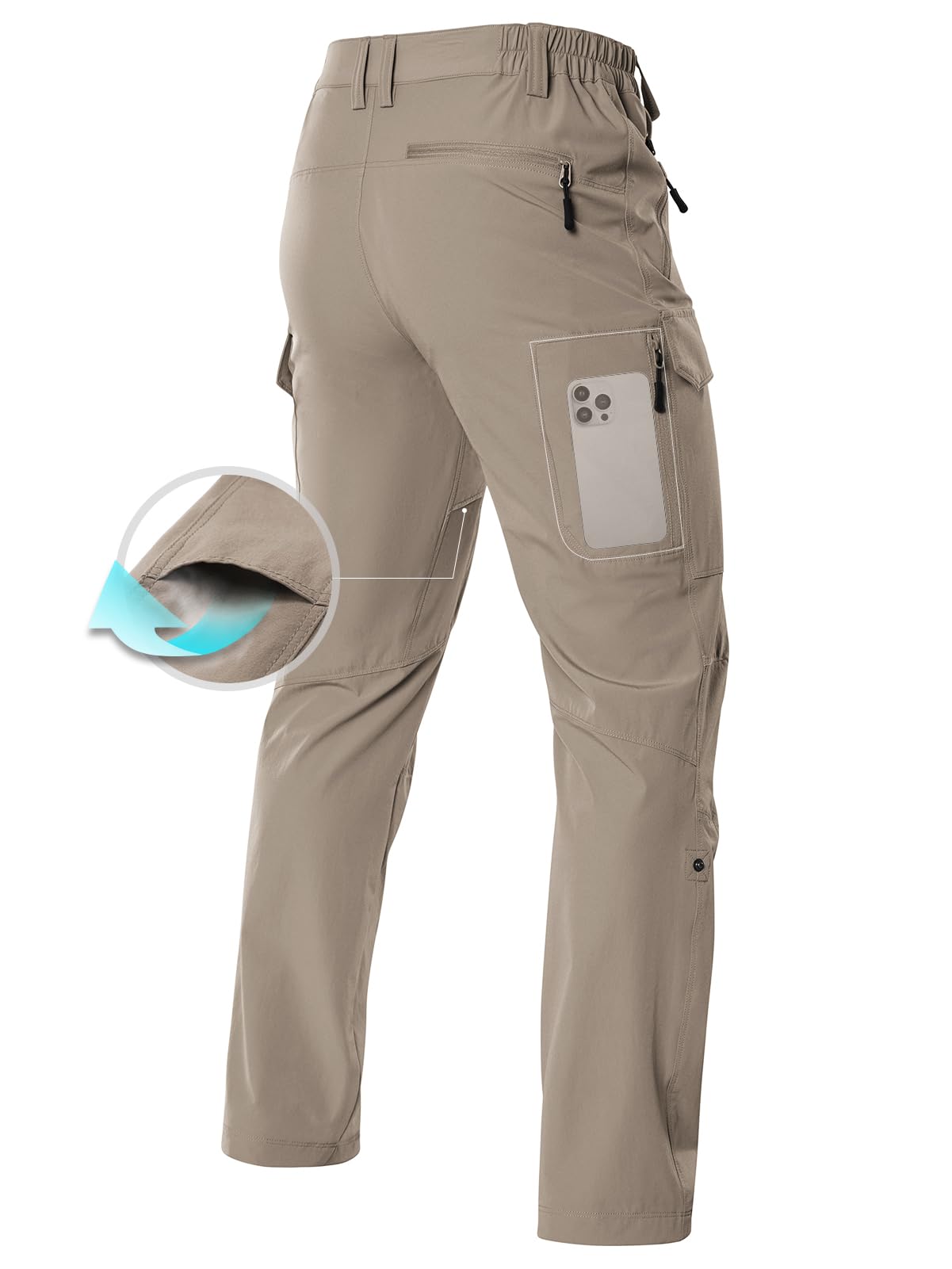 Pantalons cargo de randonnée pour hommes 33