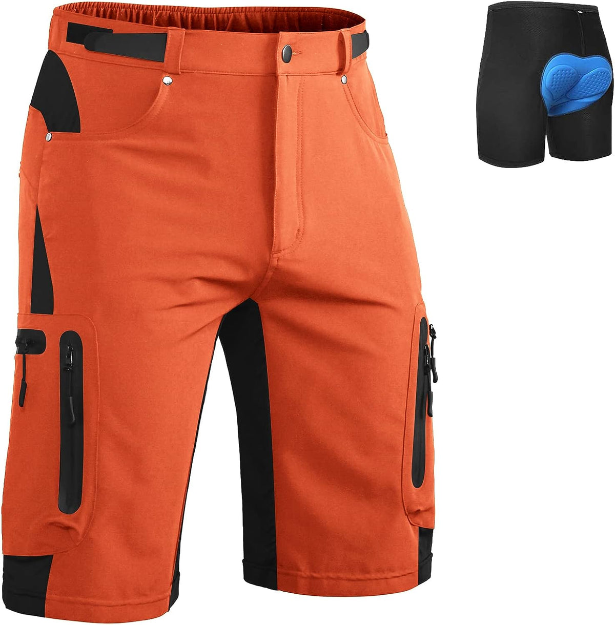 Mens MTB Mountain Bike Shorts #Color_orange