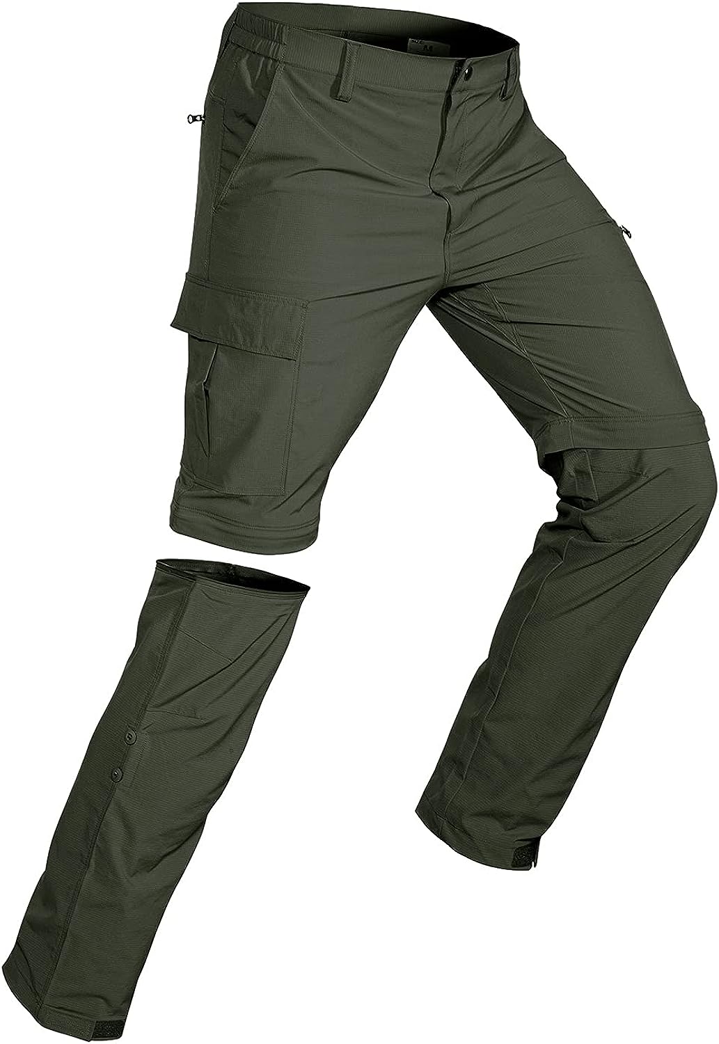 mens convertible pants #Color_army green