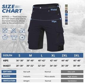 Mens Mountain Bike Shorts Padded MTB Shorts