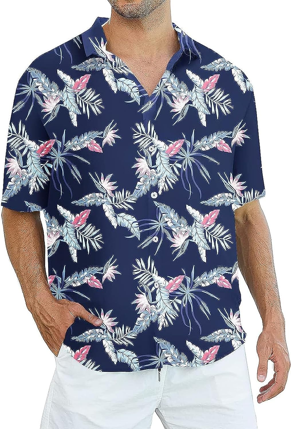 Mens Hawaiian Shirts Short Sleeve Casual Tropical Button Down Shirts Summer Beach